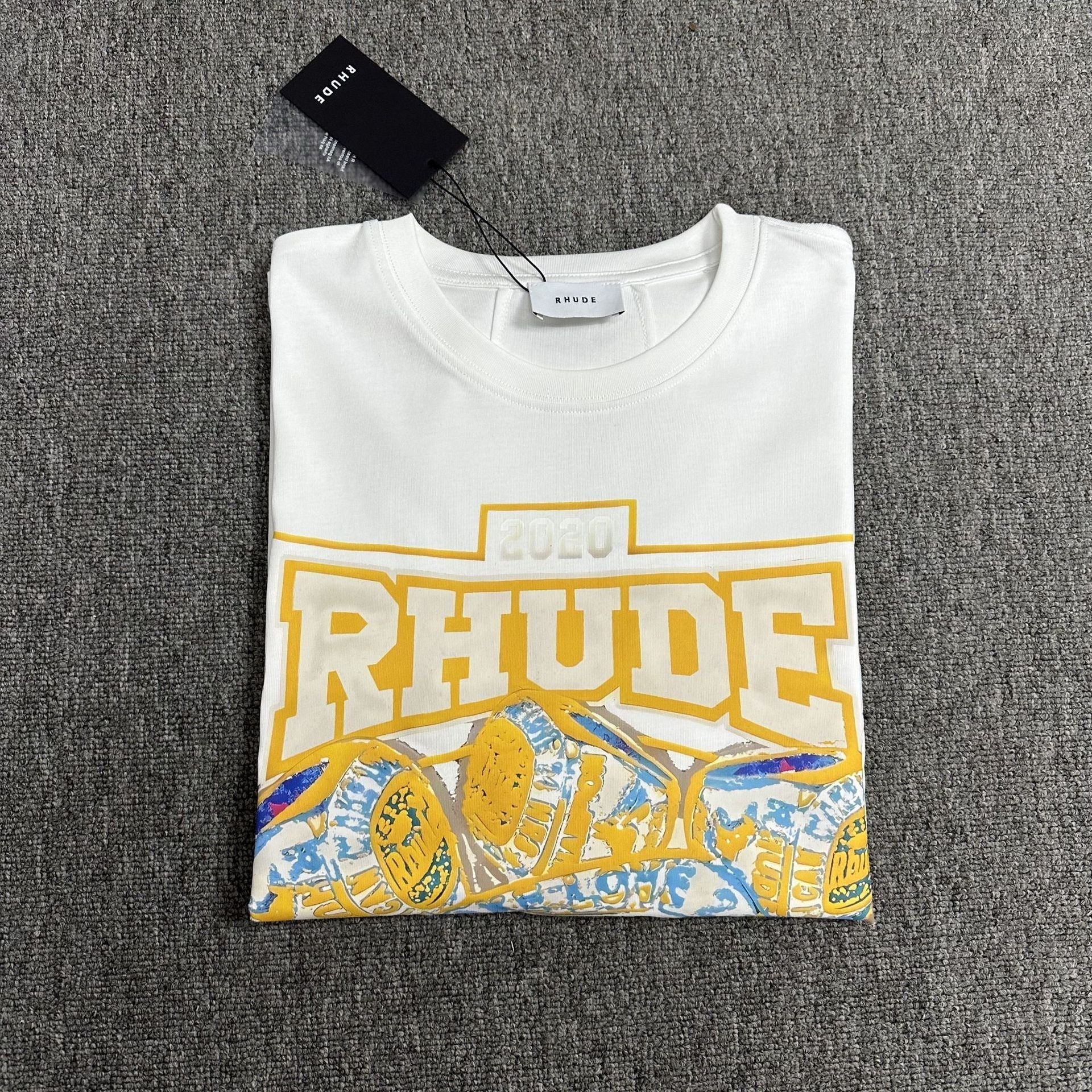 Rhude T Shirt Micro Label Champion Ring Printed Short Sleeve T-Shirt