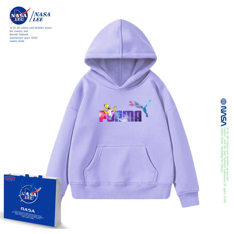 NASA Children Hoodie NASA Lee Joint Name Boys Hooded Sweatshirt Winter Thickening