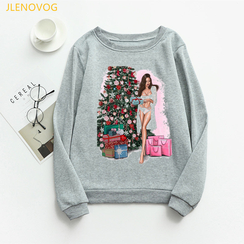 Christmas e and Christmas gifts print hoodies women clothes