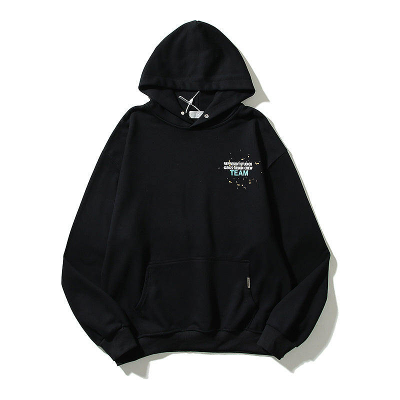 Kanye West Sunday Service Hoodie Autumn And Winter Black Pile Loop Foaming Printed Hoodie