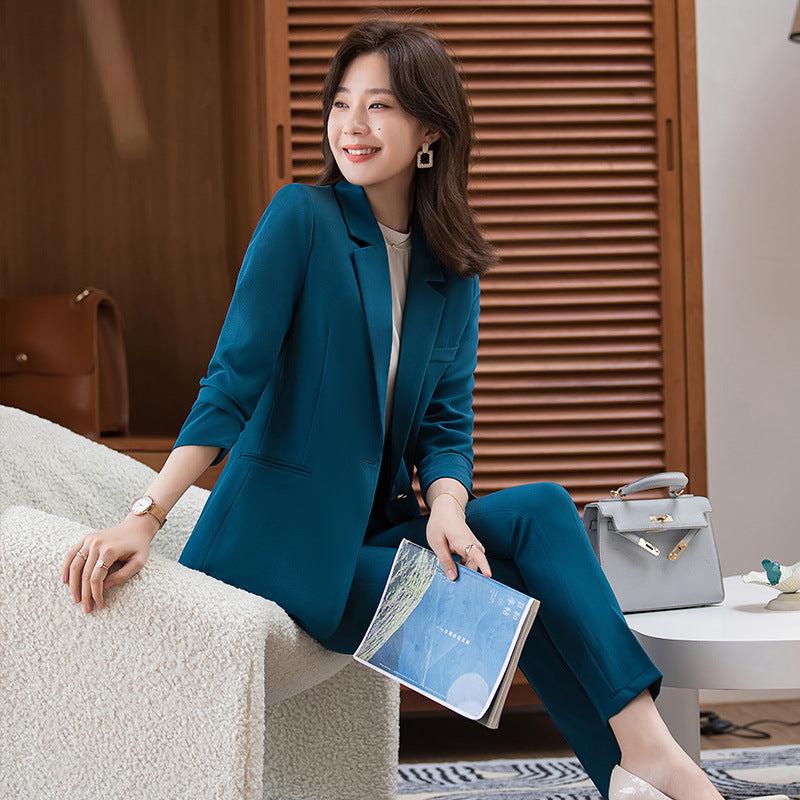 Interview Suit Women Apricot Small Suit Jacket Spring and Autumn Suit