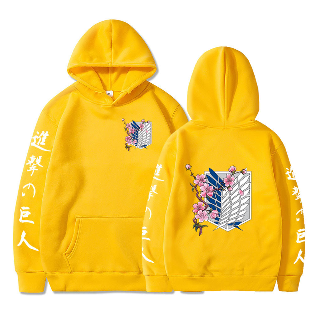 Anime Hoddies Attack on Titan Wing Printed Hoodie Sweatshirt Men's Sweater