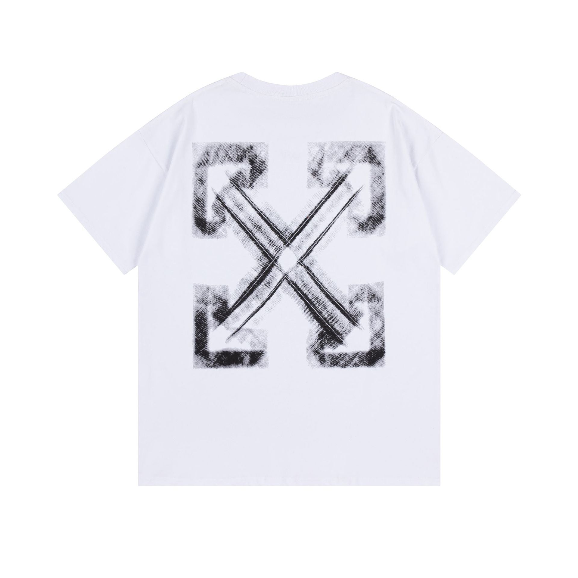 Off White T Shirts OW Rendered Arrow Pattern Crew Neck Pullover Short Sleeves