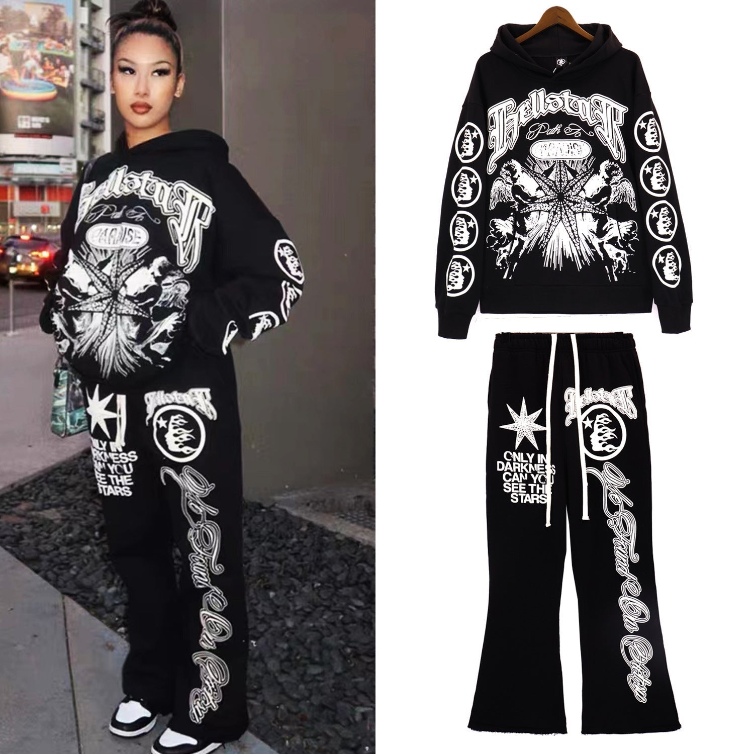 Hellstar Outfit: Hoodie/Sweatpants (Separate Purchase Options) Loose Creative Set