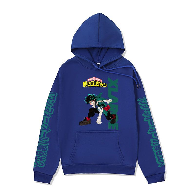 Anime Hoddies My Hero Academia Sweater Midoriya Izuku Series Hoodie Autumn and Winter Fleece-Lined