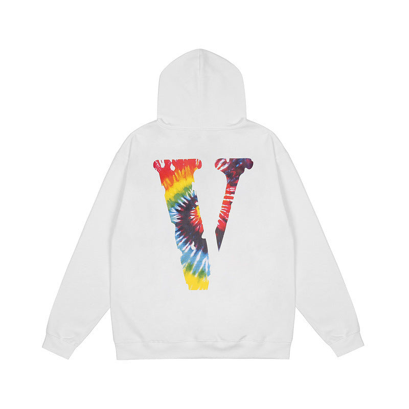 Vlone Hoodie Big V White Loose Hoodie Men'S And Women'S Pullover Sweater
