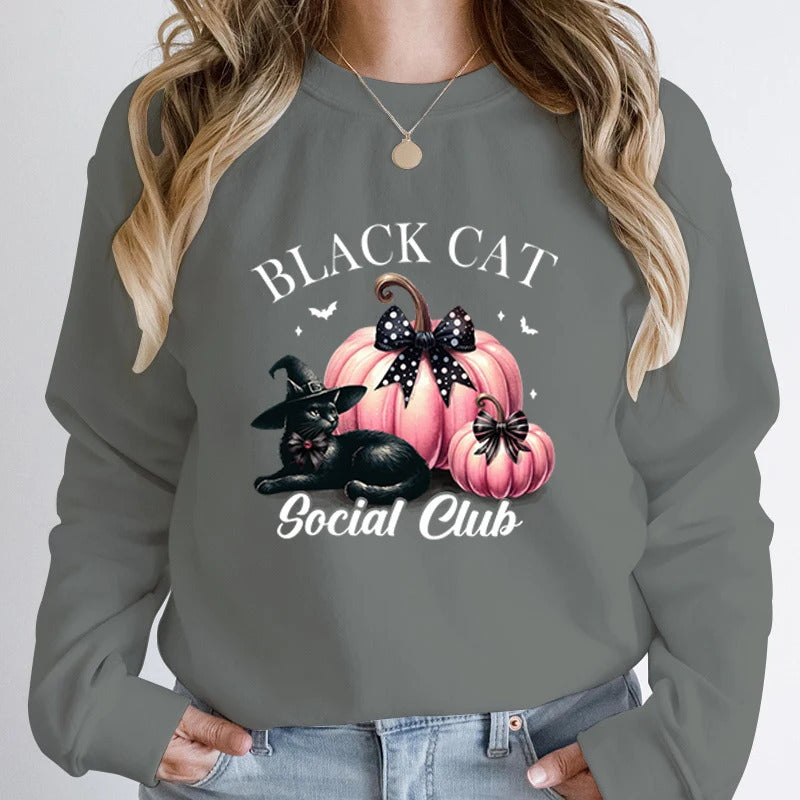 Women Fashion Creative Halloween Pumpkin Black Hoodies