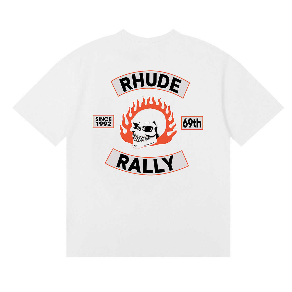 Rhude T Shirt Micro Label Letter Skull Print Short Sleeve T-Shirt