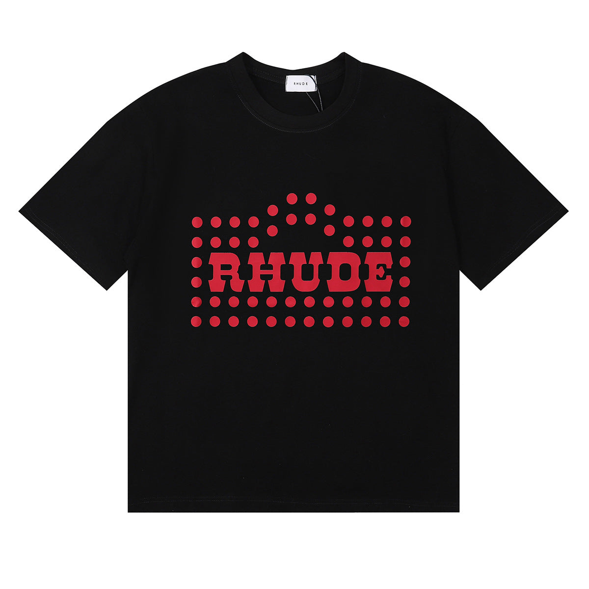 Rhude T Shirt Alphabet Coconut Racing Pattern Short Sleeve T-Shirt