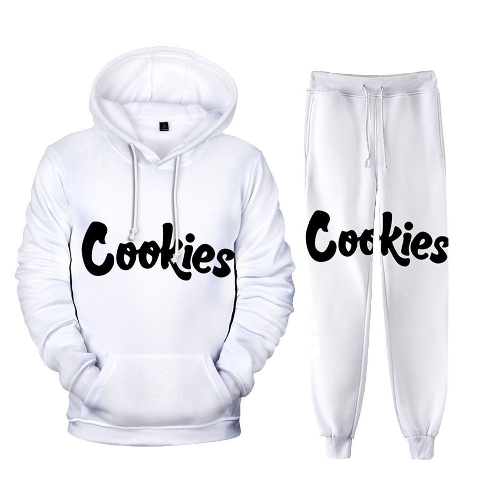 Cookies Hoodie Digital Color Printing Sweet Hooded Ankle Banded Pants Set