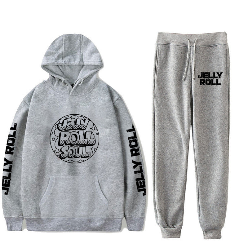 Jelly Roll Hoodie Jelly Roll Peripheral Printed Sweater Sports Two-Piece Suit