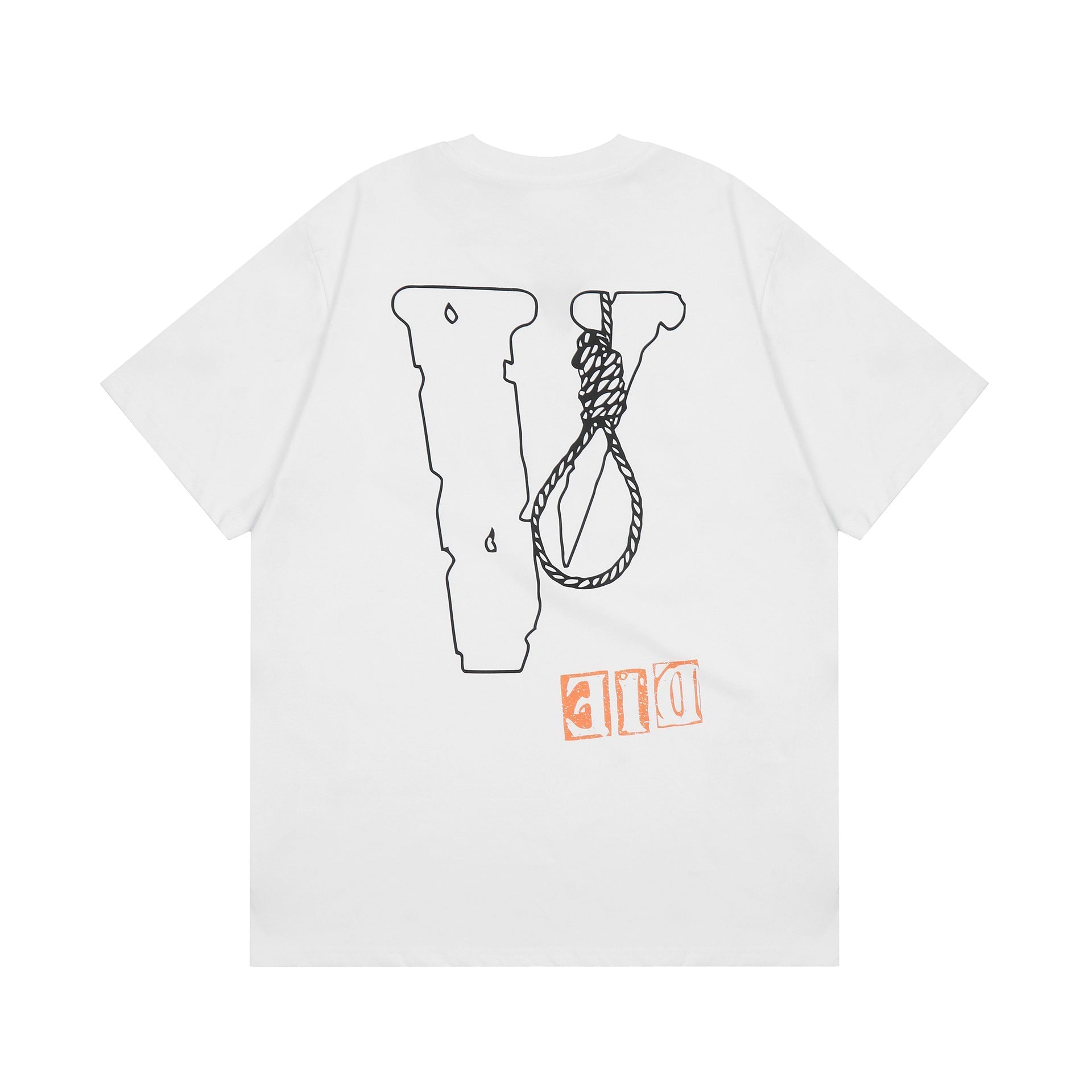 Vlone T Shirt Spring Summer Rope Letter Crew Neck