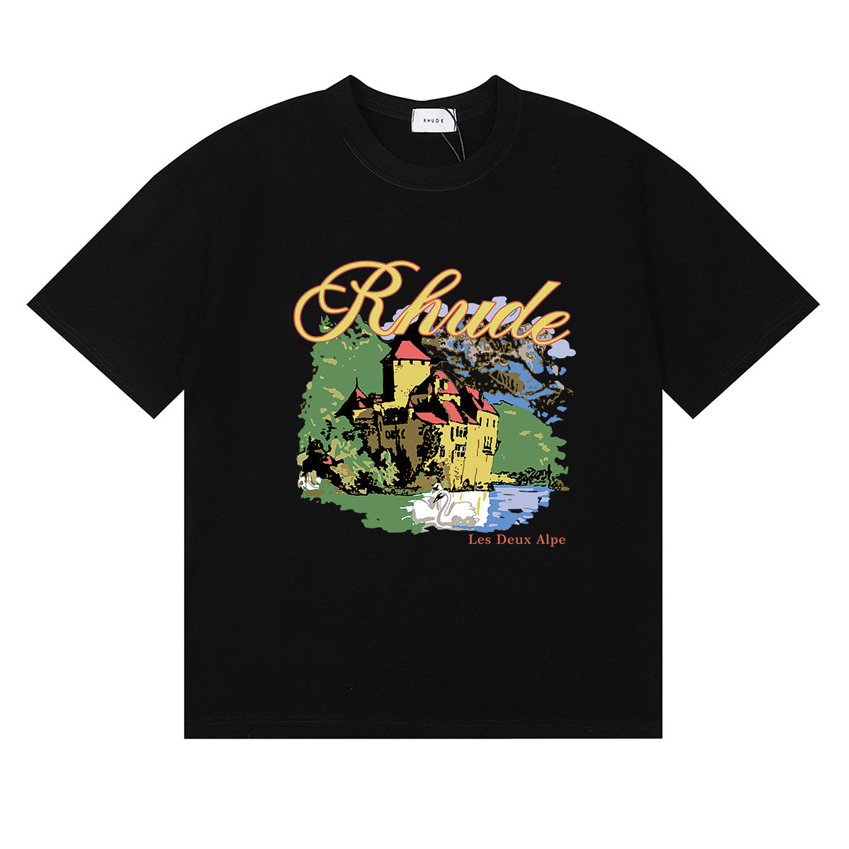 Rhude T Shirt Ski Theme Letter Print Short Sleeve T-Shirt