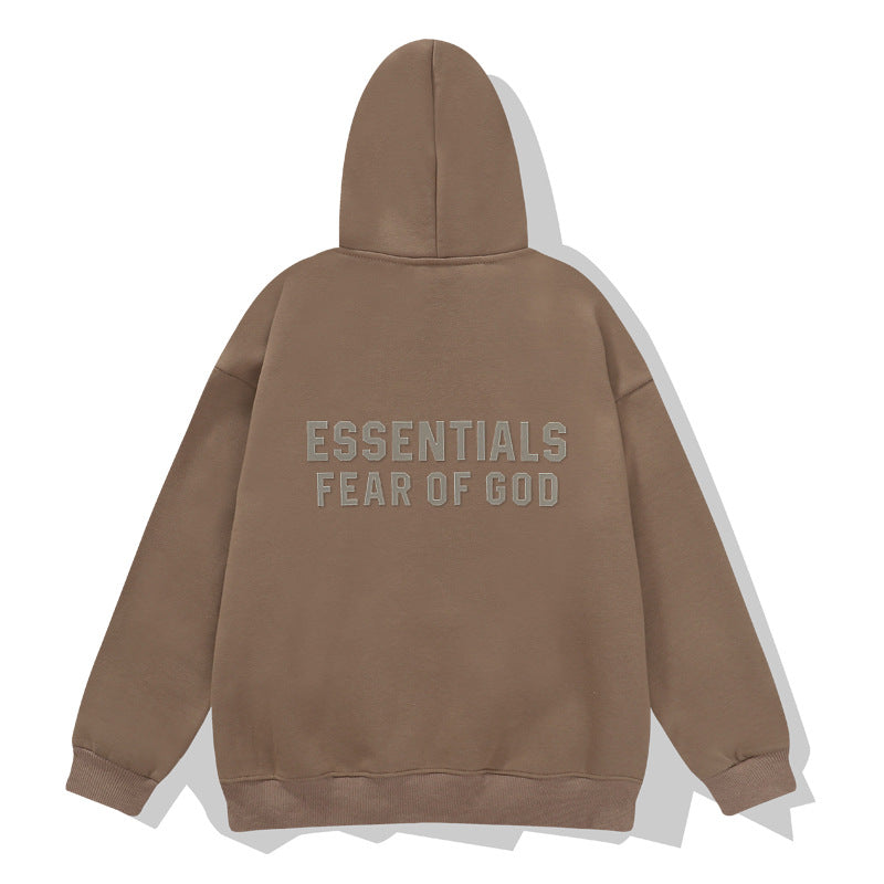 Kanye West Sunday Service Hoodie Fog Three-Dimensional Flocking Brushed Hoody Zipper Cardigan