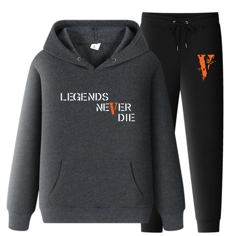 Vlone Hoodie & Pants 2 Piece Set Printing Sweatshirt And Sweatpants Fall Winter Hooded