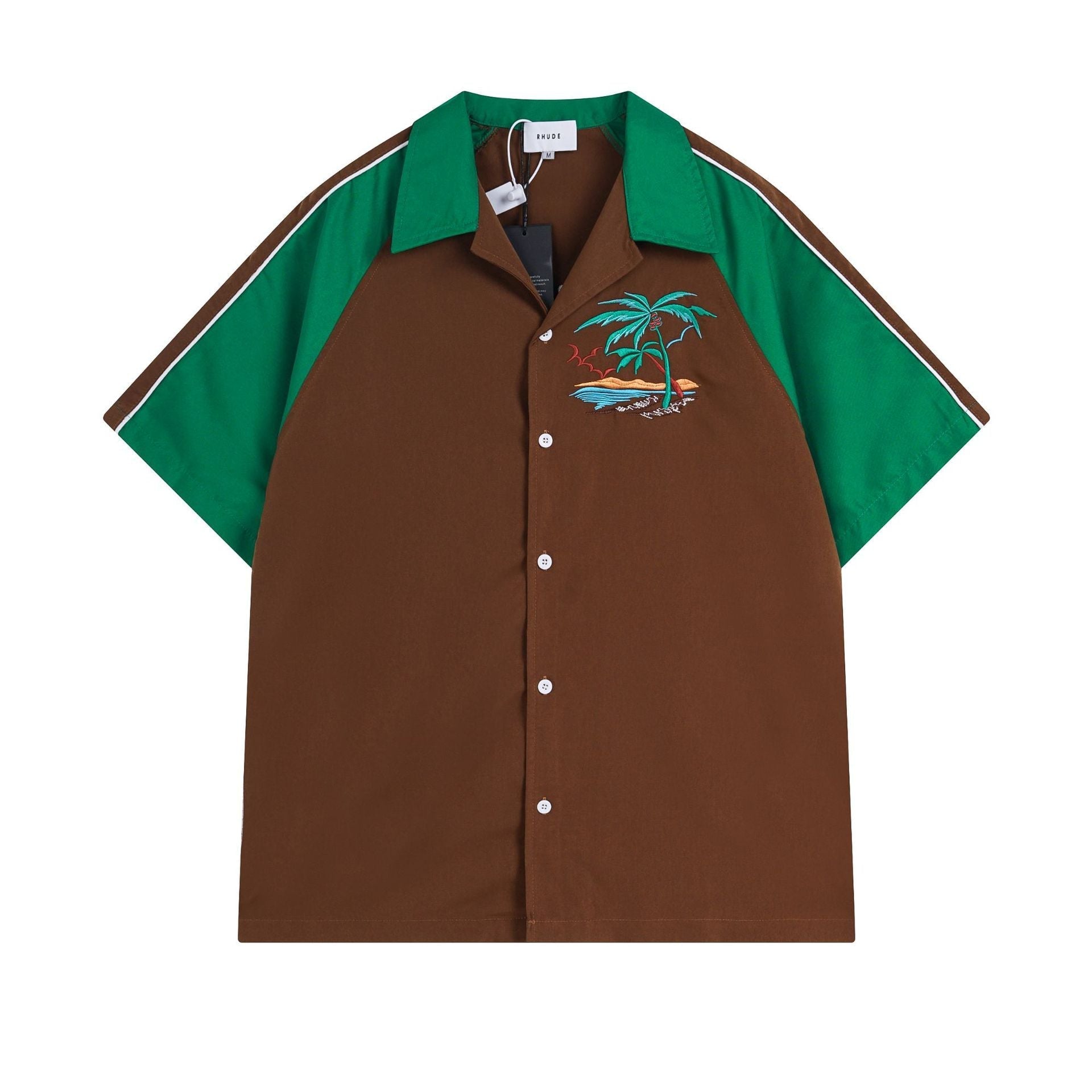 Rhude T Shirt Coconut Alphabet Beach Embroidery Short Sleeve Shirt Shorts