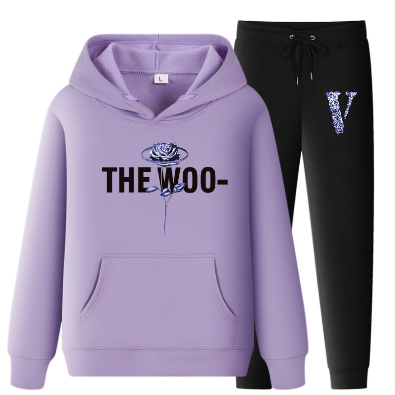 Vlone Hoodie & Pants 2 Piece Set Fall/Winter Hoodie Leisure Sports
