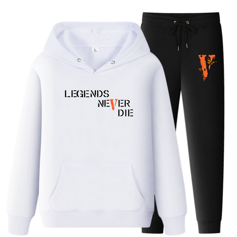 Vlone Hoodie & Pants 2 Piece Set Printing Sweatshirt And Sweatpants Fall Winter Hooded