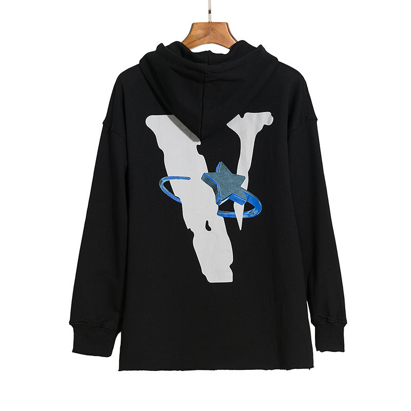 Vlone Hoodie Autumn And Winter Hooded Sweater Men And Women Couple Cotton Loose Long-Sleeved Shirt