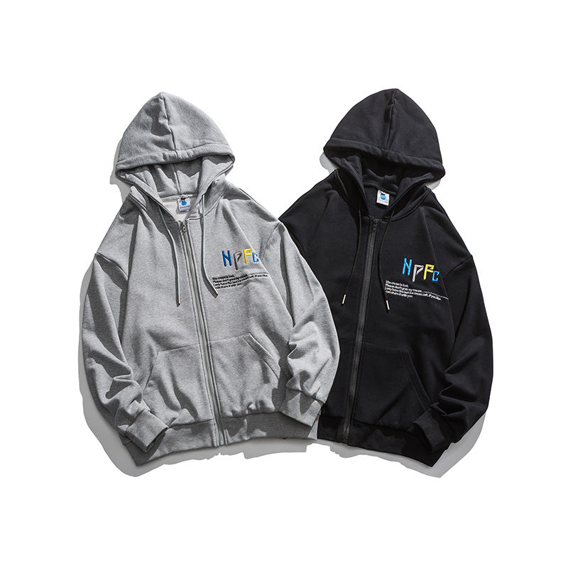 Men Graphic Hoodies Men's Autumn Printed Loose Cardigan Hoodie