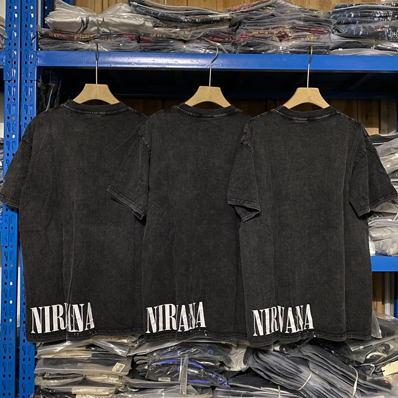 Nirvana T Shirt Nirvana Band Distressed Casual Loose Insvtg Tee