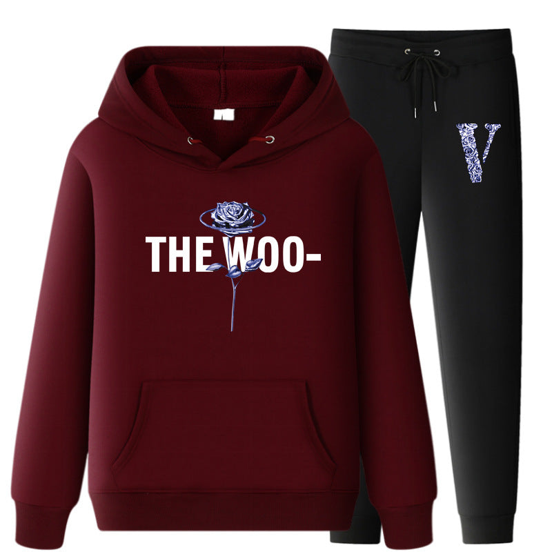 Vlone Hoodie & Pants 2 Piece Set Fall/Winter Hoodie Leisure Sports