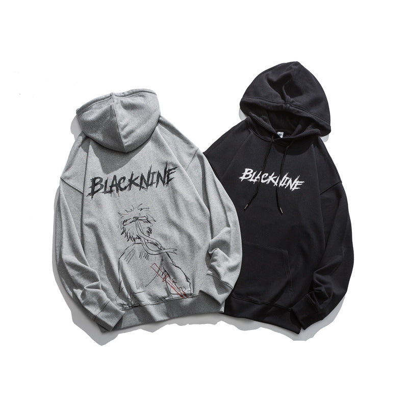 Men's Graphic Hoodies Men's Printed Hooded Boys Loose Pullover Sweatershirt