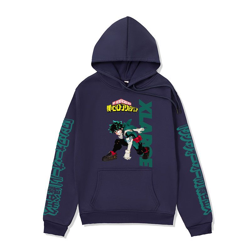 Anime Hoddies My Hero Academia Sweater Midoriya Izuku Series Hoodie Autumn and Winter Fleece-Lined