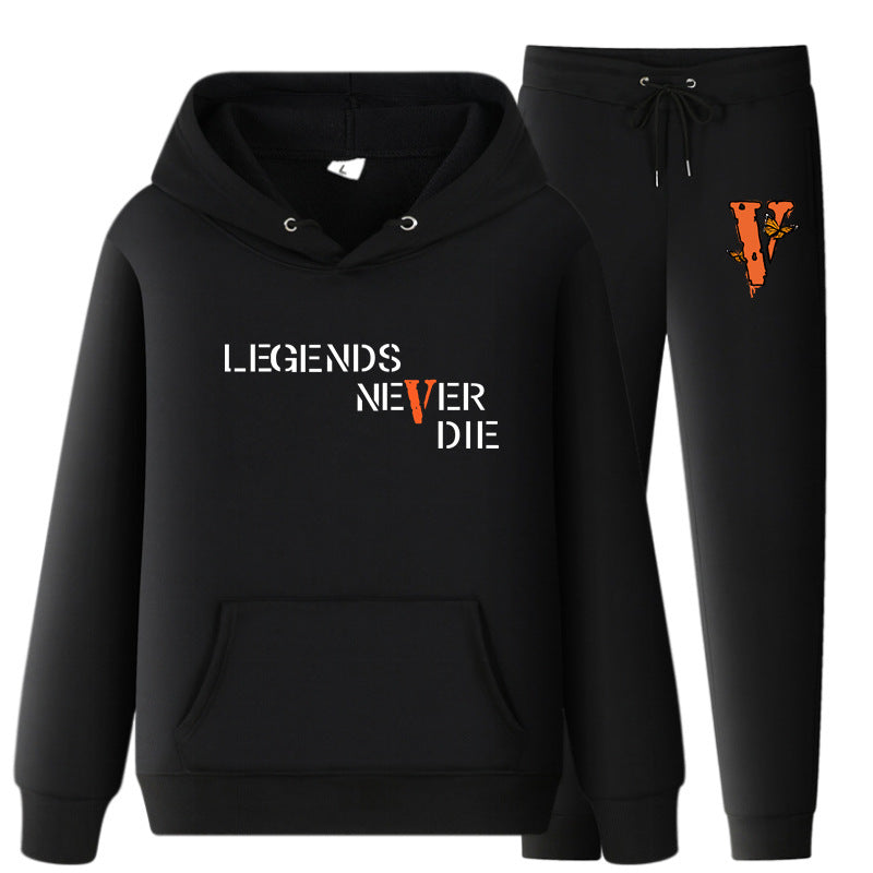 Vlone Hoodie & Pants 2 Piece Set Printing Sweatshirt And Sweatpants Fall Winter Hooded