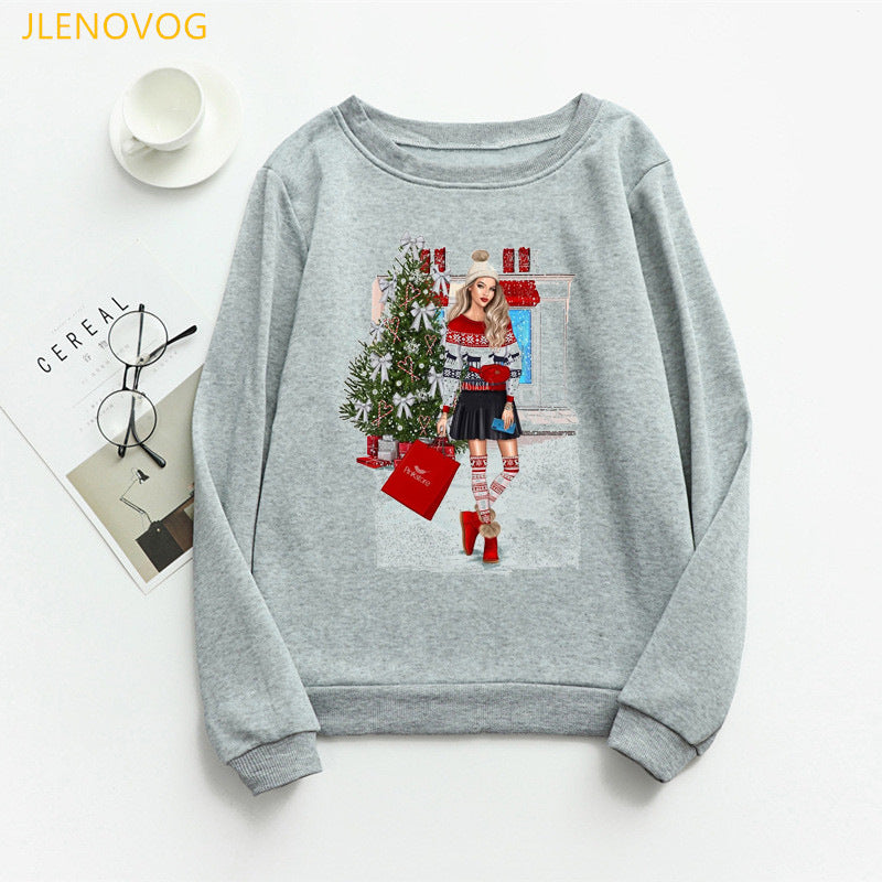 Christmas e and Christmas gifts print hoodies women clothes