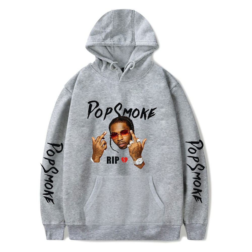 Pop Smoke Hoodies Rapper Print Loose with Hat
