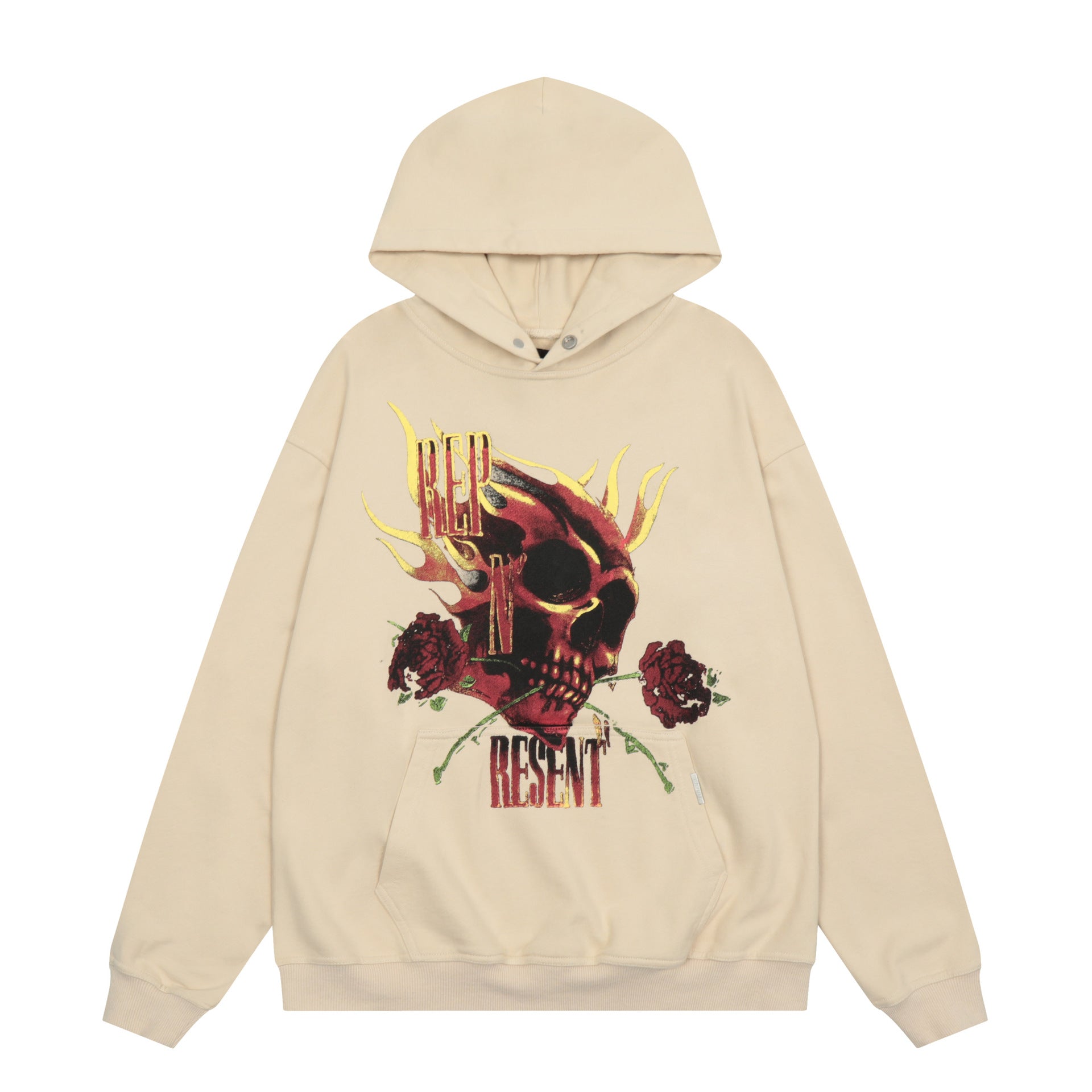 Kanye West Sunday Service Hoodie Rose Skull Distressed Hooded Sweater