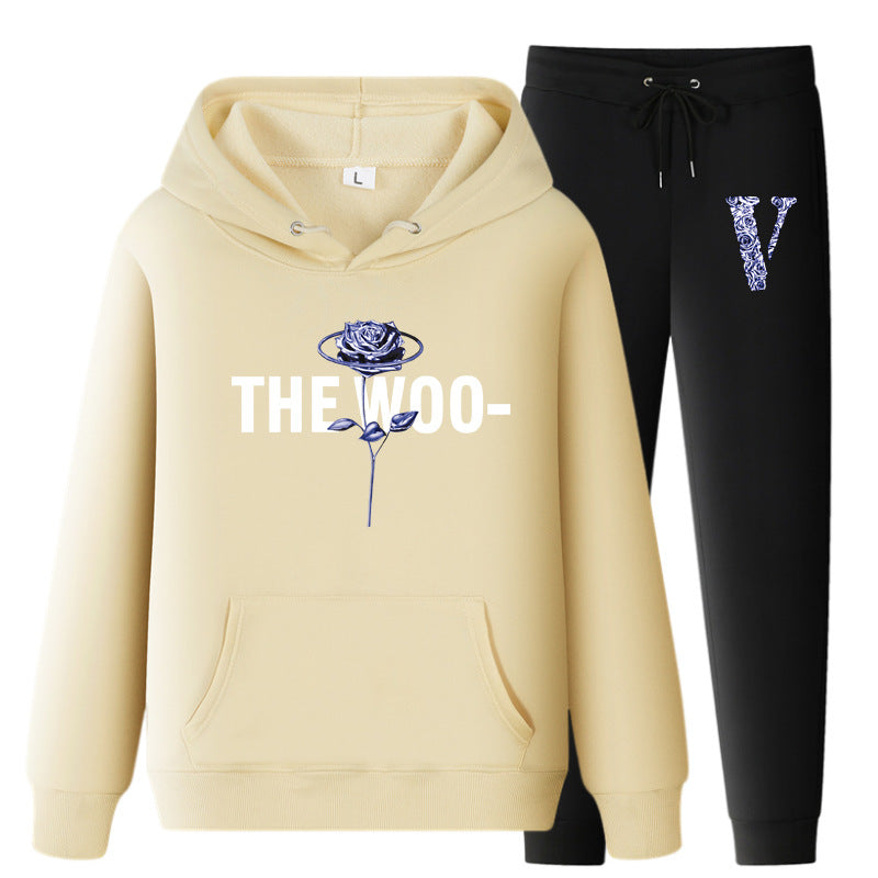 Vlone Hoodie & Pants 2 Piece Set Fall/Winter Hoodie Leisure Sports