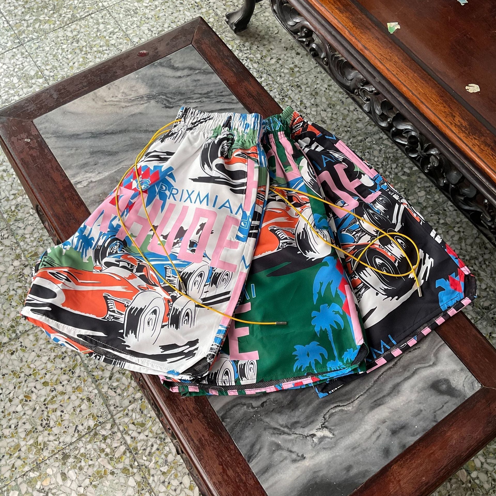 Rhude T Shirt Racing Letter Logo Casual Short Sleeve Shirt, Shorts