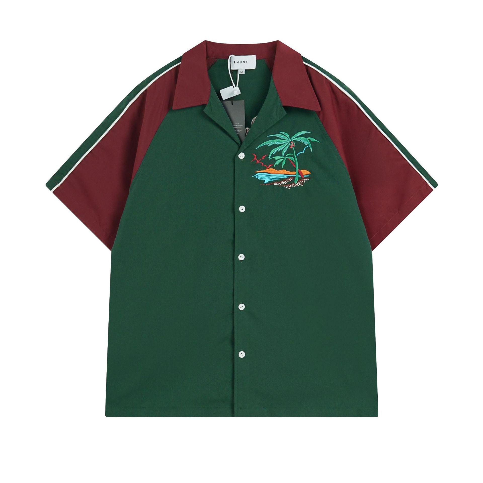 Rhude T Shirt Coconut Alphabet Beach Embroidery Short Sleeve Shirt Shorts