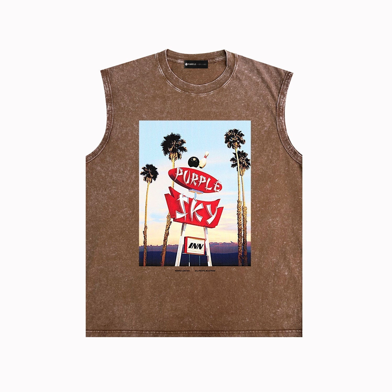 Purple Brand Distressed Tank T Shirts Distressed Sleeveless T-shirt Vest