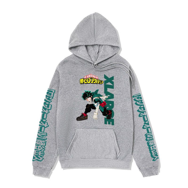 Anime Hoddies My Hero Academia Sweater Midoriya Izuku Series Hoodie Autumn and Winter Fleece-Lined