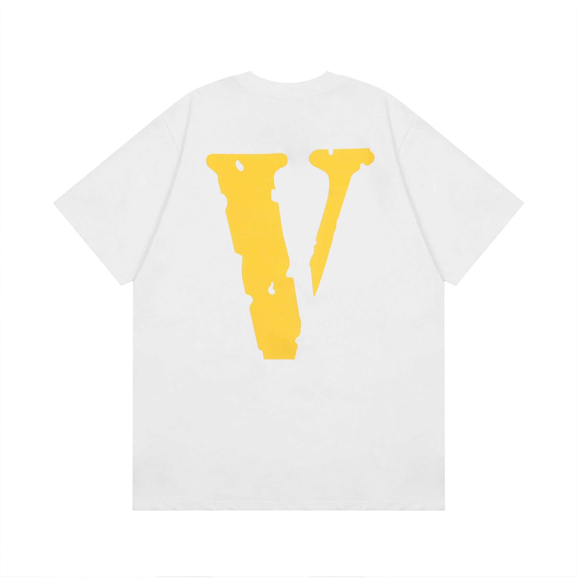 Vlone T Shirt Spring Summer Yellow Big V Crew Neck Pullover