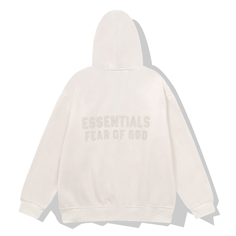 Kanye West Sunday Service Hoodie Fog Three-Dimensional Flocking Brushed Hoody Zipper Cardigan