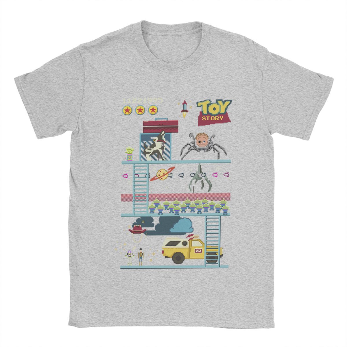 Toy Story T Shirts Men Cotton Casual T-Shirt Round Neck