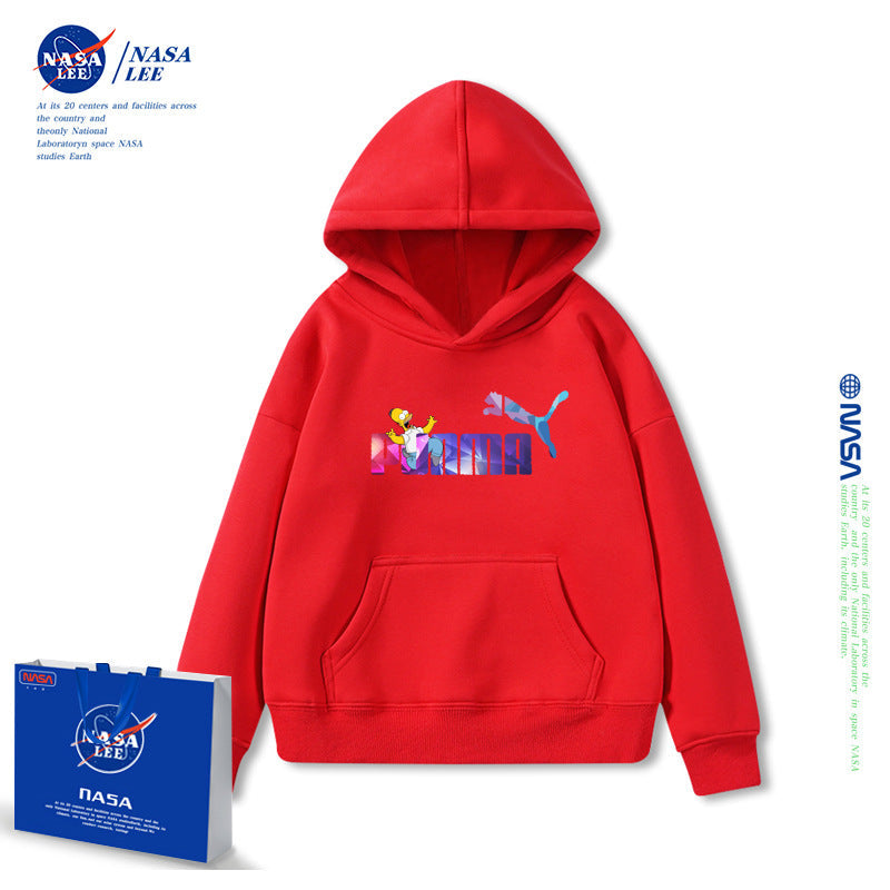 NASA Children Hoodie NASA Lee Joint Name Boys Hooded Sweatshirt Winter Thickening