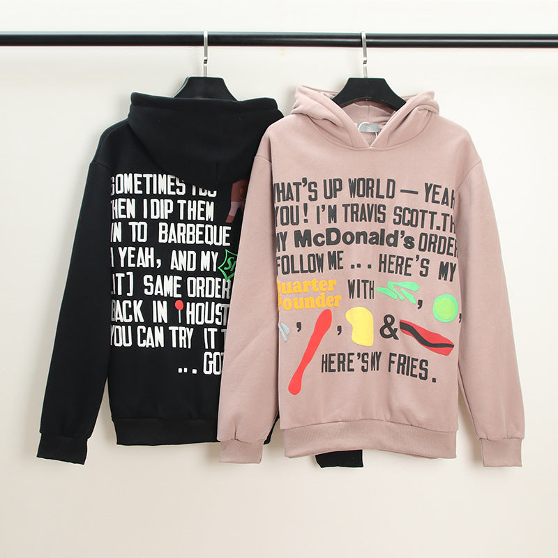 Travis Hoodie Letter Printed Hoodie Men's and Women's Hoodies Coat
