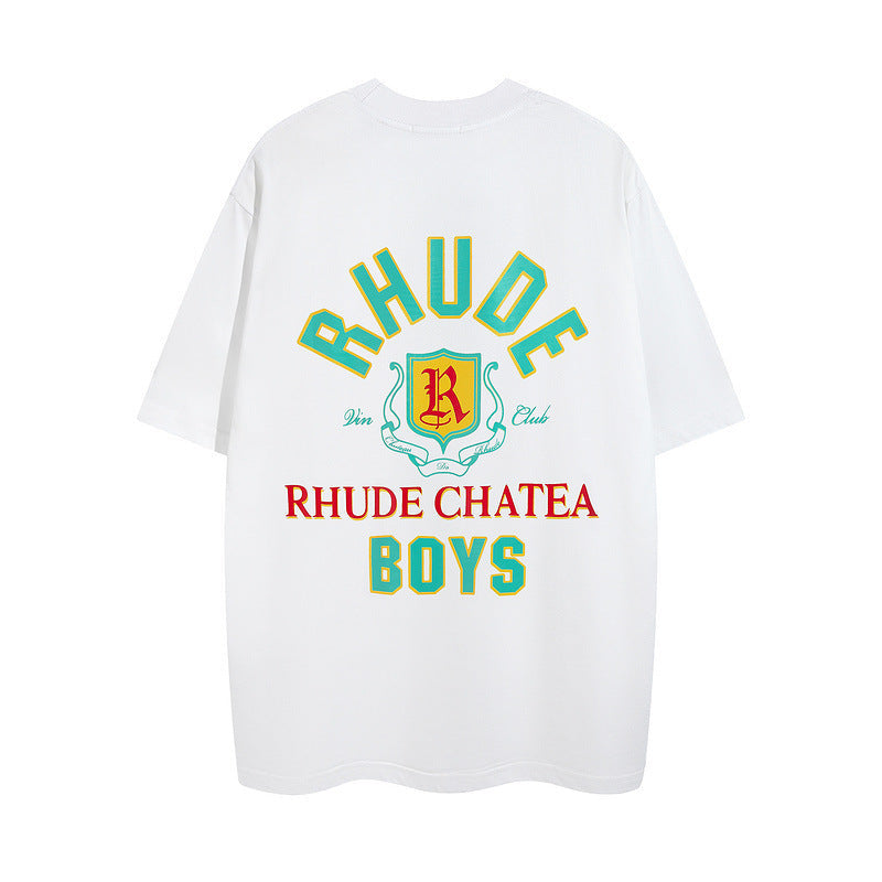 Rhude T Shirt Micro Label Letter Coconut Pattern Short Sleeve T-Shirt