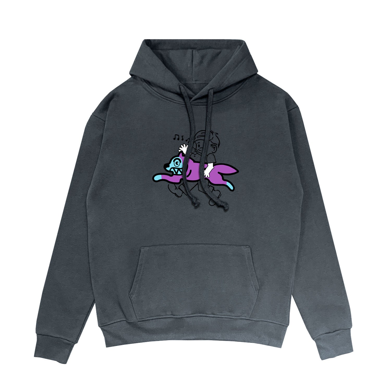 Ice Cream Running Dog Hoodie Hip-Hop Hipster Terry Fabric Hoodie