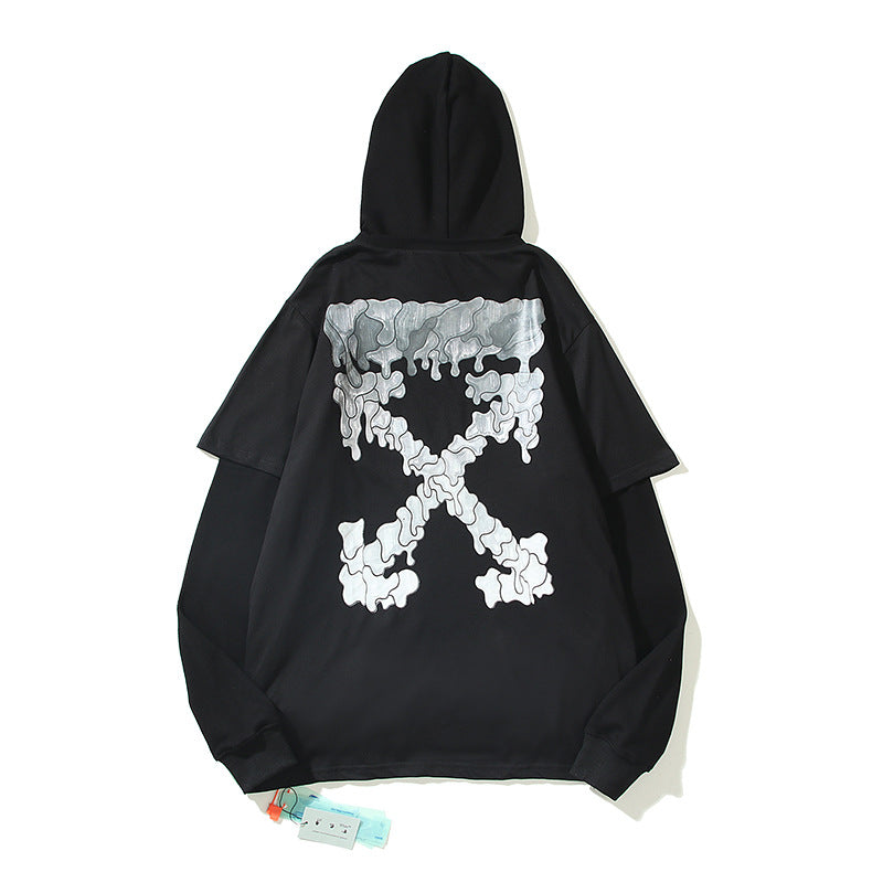 off White Hoodie Melting Arrow Water Drop Printed Hoodie Sweater