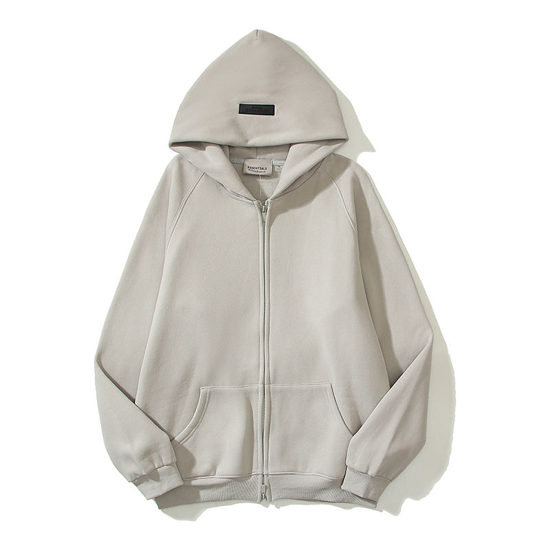 Kanye West Sunday Service Hoodie Fog Flocking Zipper Cardigan Hoodie Fleece Lined