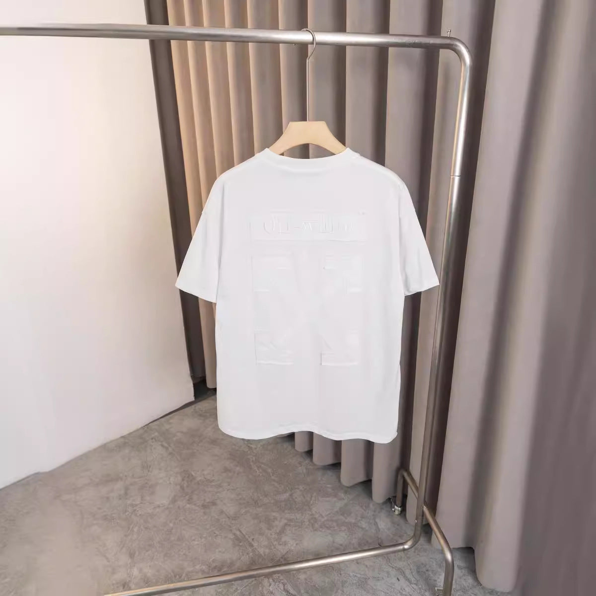 Off White T Shirts OW Embroidery Letter Arrow Pattern Pullover Short Sleeves
