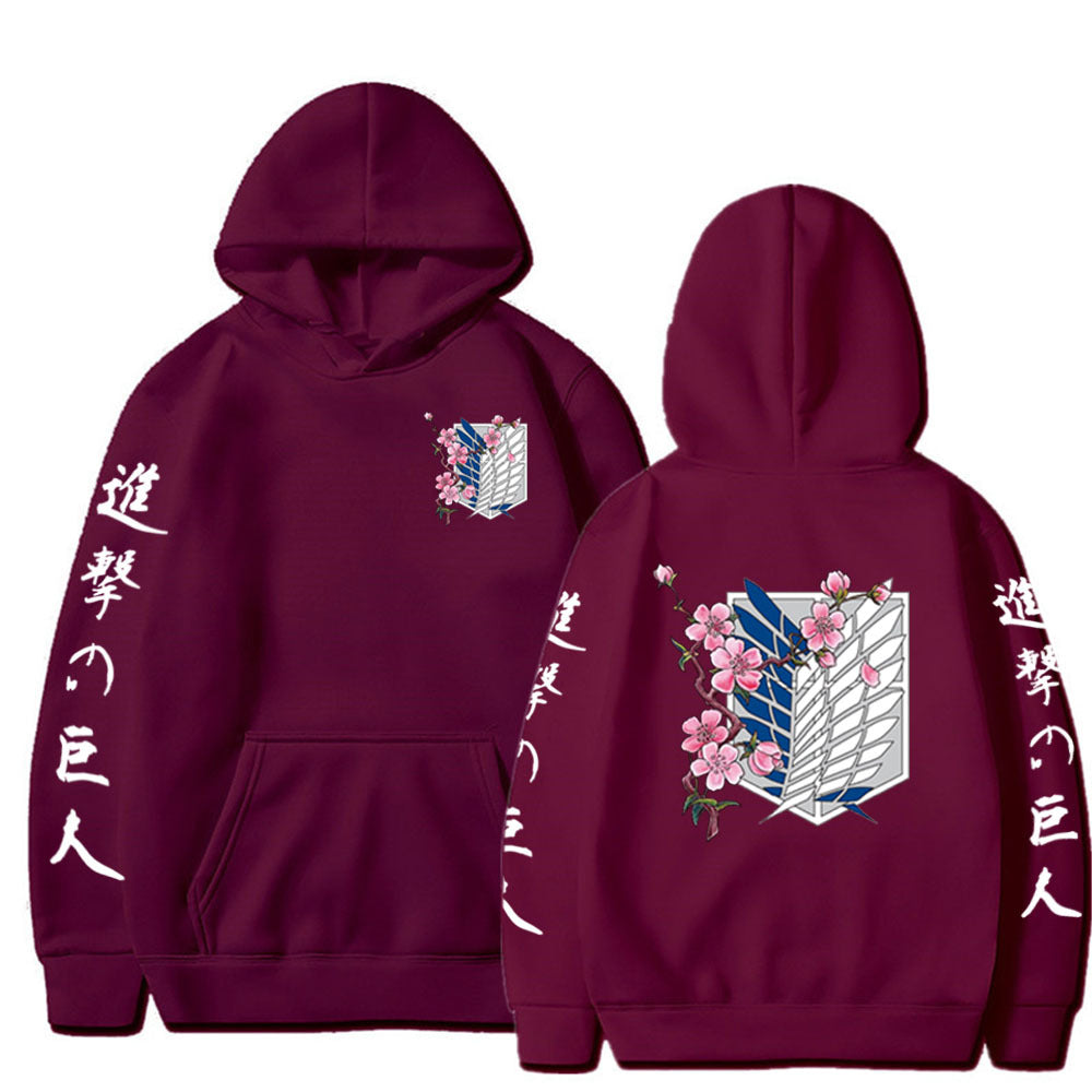 Anime Hoddies Attack on Titan Wing Printed Hoodie Sweatshirt Men's Sweater
