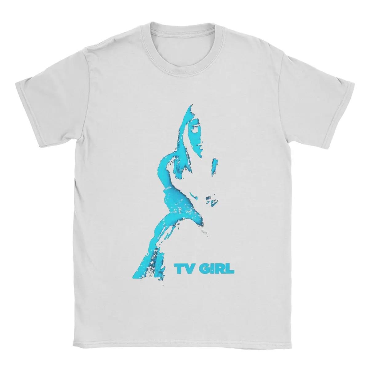 Men Tv Girl T Shirts Pure Cotton Tops Vintage Short Sleeve