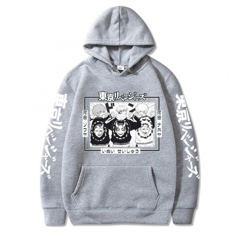 Anime Hoddies Tokyo Avengers Matsuano Qiandong Anime Loose-Fitting Hoodie Hooded Sweater